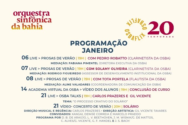 Orquestra Sinfônica da Bahia abre programação 2021 nesta quarta.