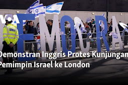 Para Demonstran Inggris Protes Kunjungan Benjamin Netanyahu ke London 