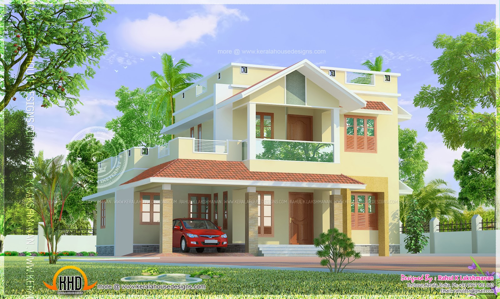  Cute  little  two storied home  design Kerala home  design 