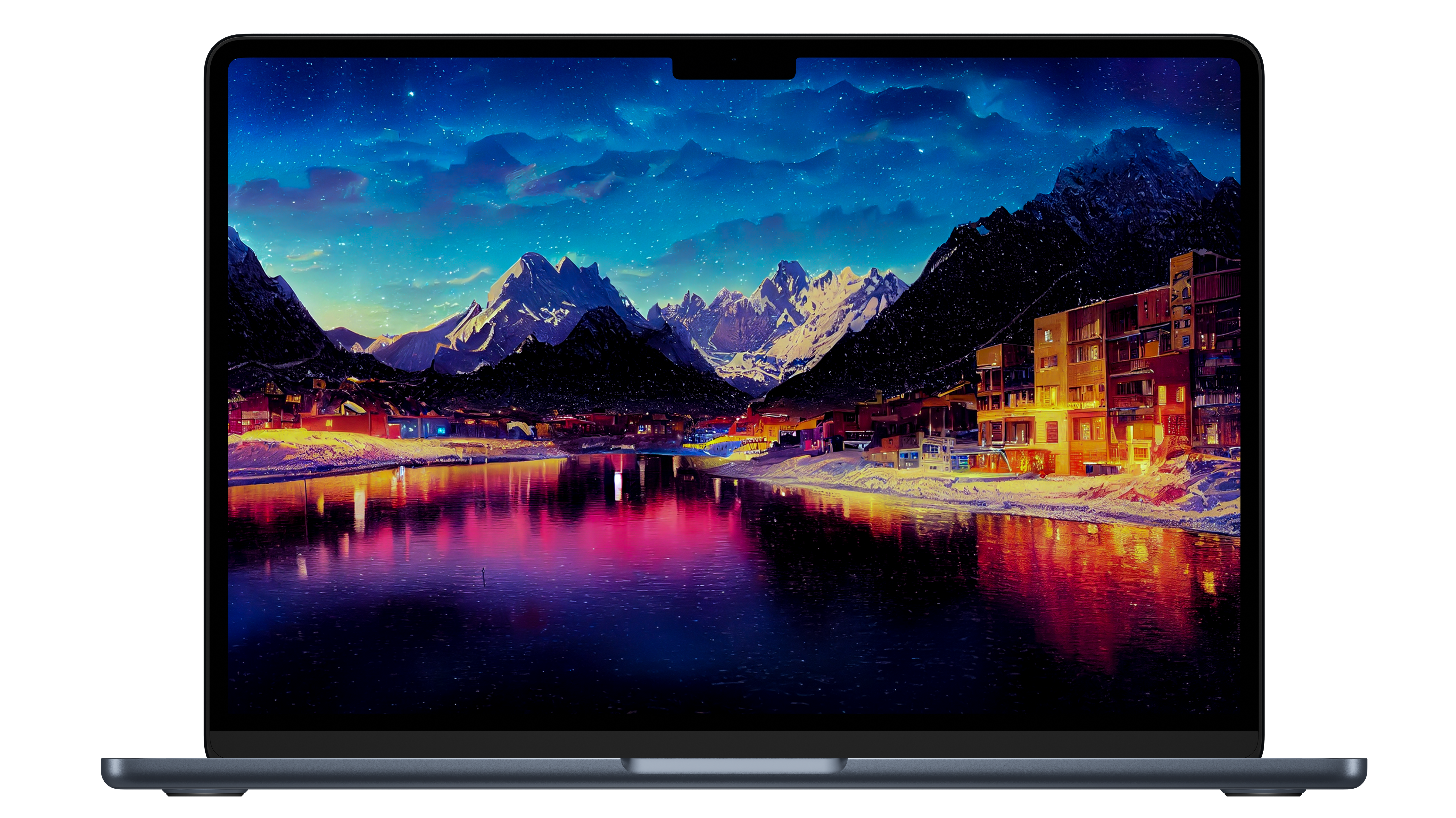beautiful mountain snowland sunset laptop macbook mockup wallpaper desktop hd