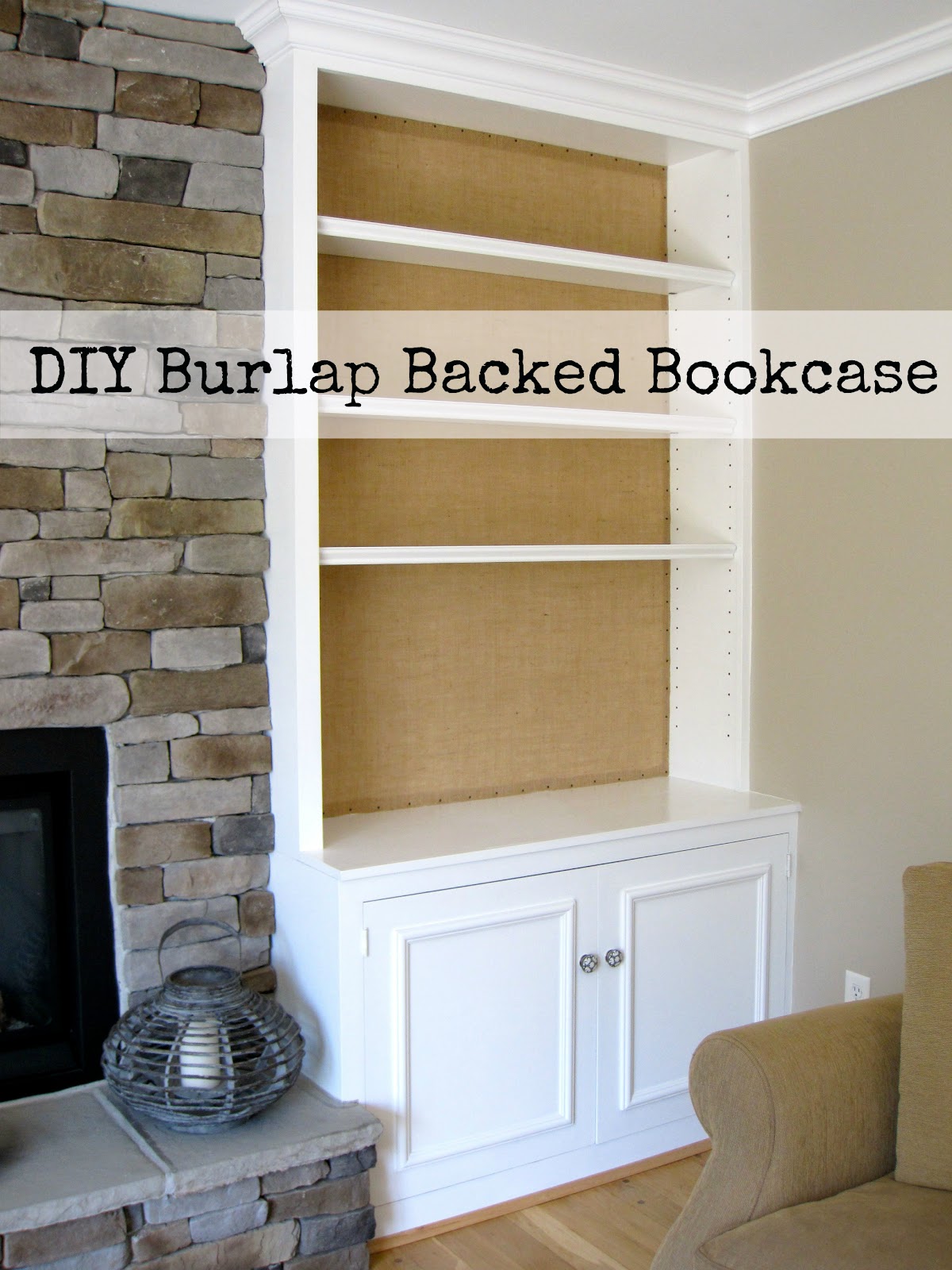 Driven By Décor: DIY Project: Burlap Backed Bookcases