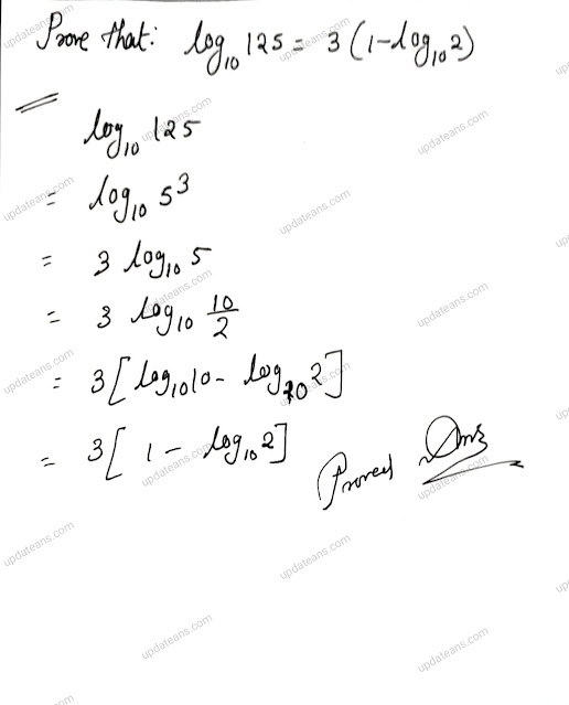 Class 9 | Prove that log 125 =3 (1- log 2)