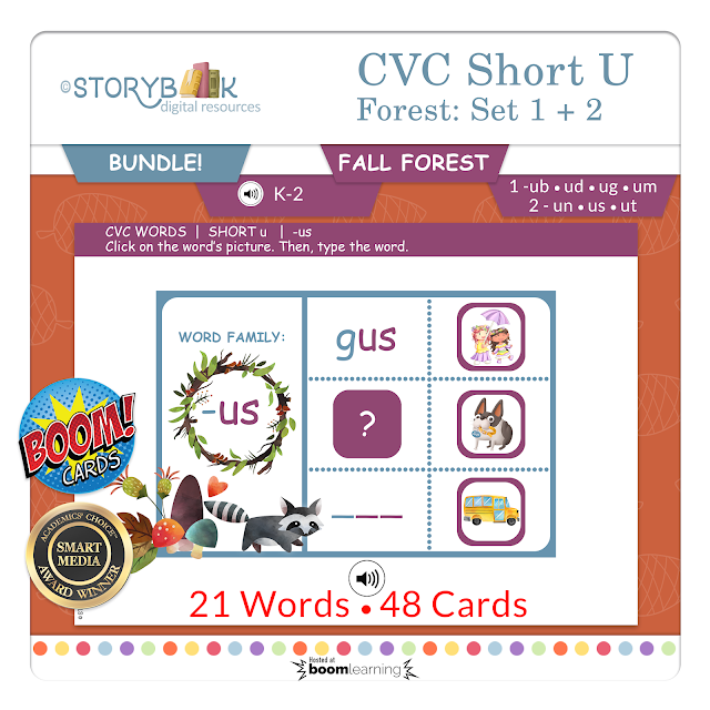 BUNDLE CVC SHORT U WORDS | STORYBOOK Digital Resources | Boom Cards