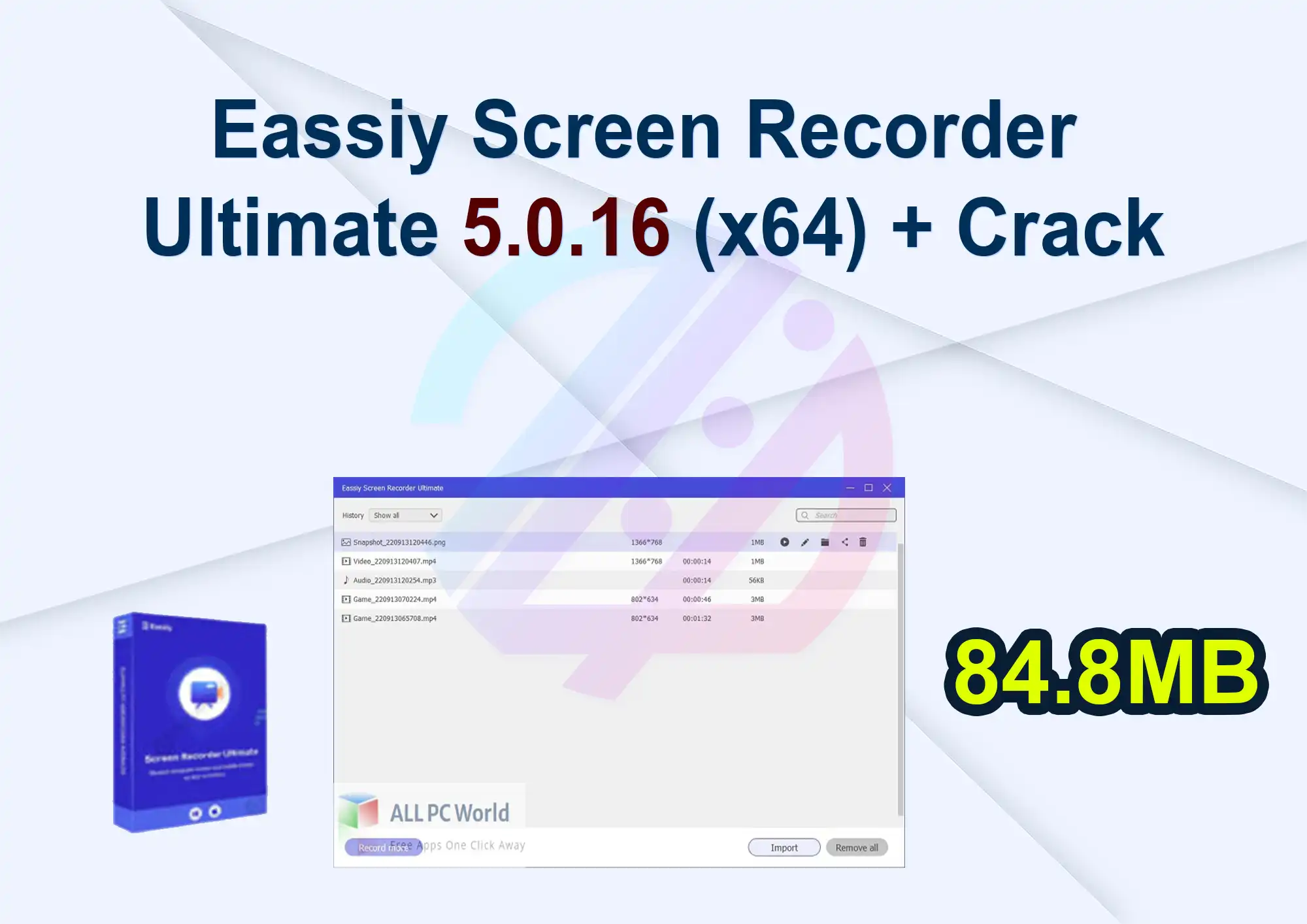 Eassiy Screen Recorder Ultimate 5.0.16 (x64) + Crack