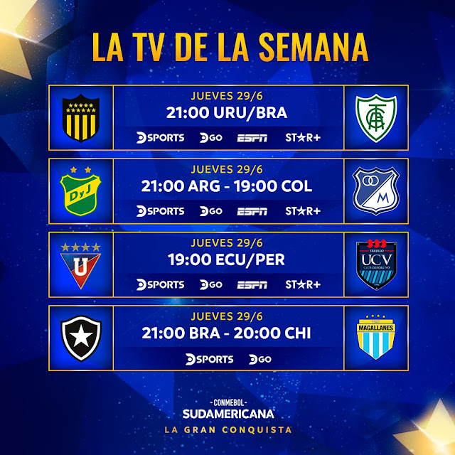 Fixture y Television Fecha 6 de Copa Sudamericana