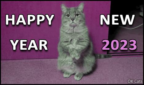 Happy New Year 2023 to all kitties 😻 and cat 💖 lovers around the World 3 [ok-cats.com]