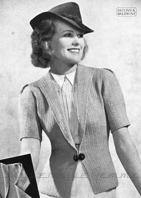 The Vintage Pattern Files: Free 1930s Knitting Pattern - Noreen Jacket