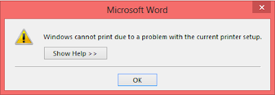 Windows cannot print due to a problem with the current printer setup