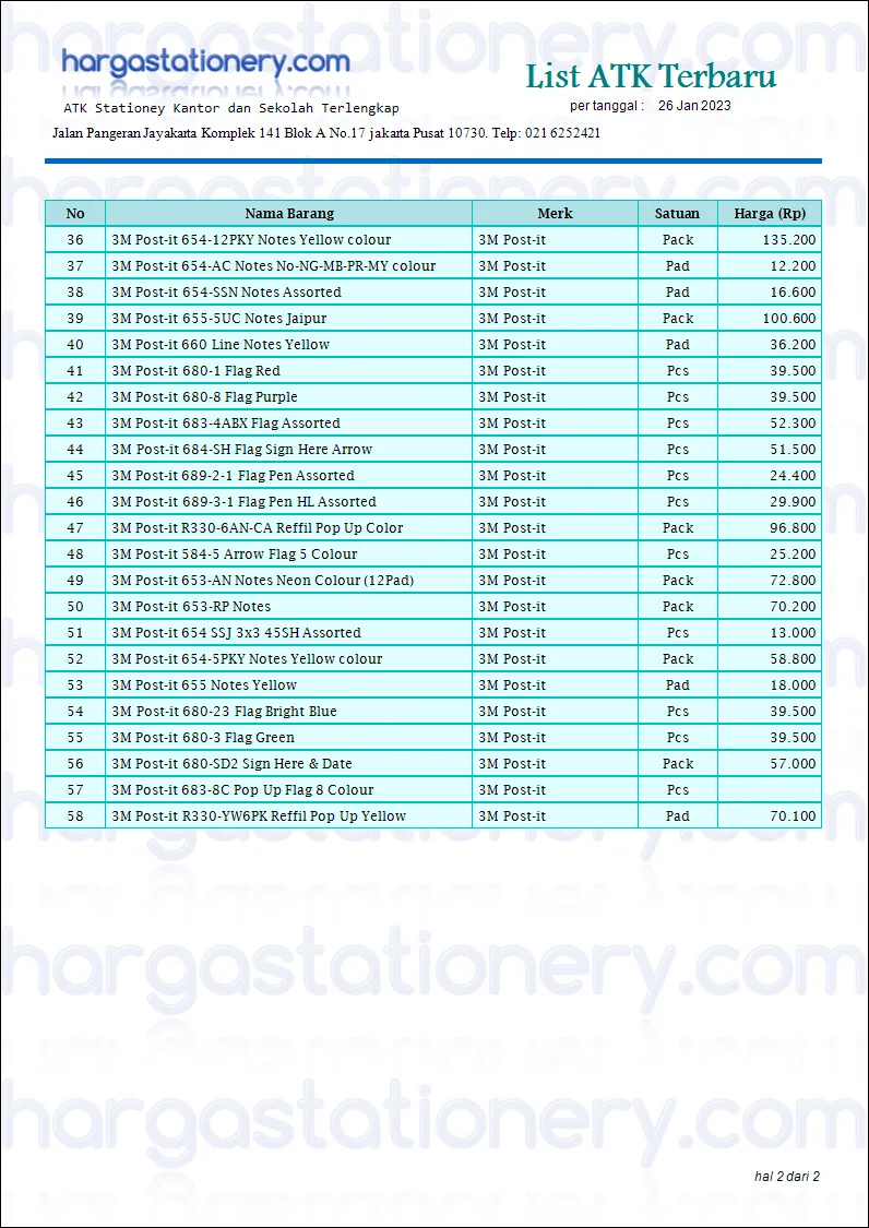 katalog atk pilihan merk 3m harga 2023 dari toko bina mandiri stationery