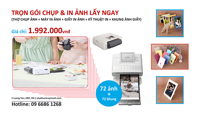 gói chụp và in ảnh lấy ngay 72 ảnh