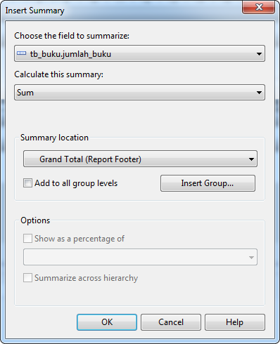 Cara Menghitung Total (SUM) di Crystal Report