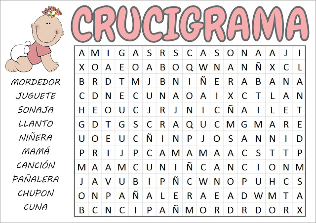 Crucigramas │ Juegos para Baby Shower para imprimir ...