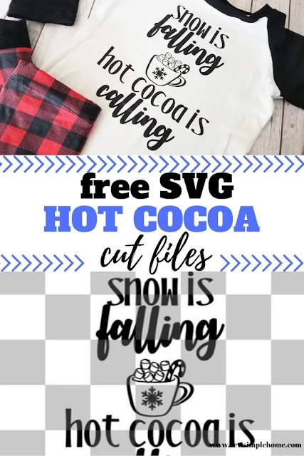 Download the free hot cocoa svg cut files and make your own t-shirts or holiday and Christmas pajamas.