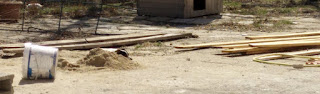 Louise laid on the sand pit, small as it is