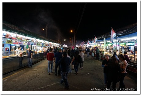 Rows of food stalls