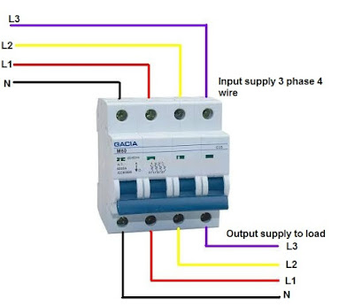 3 phase 4 wire system controlling using mcb