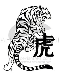 Tribal Chinese Zodiac Tiger Tattoo art design