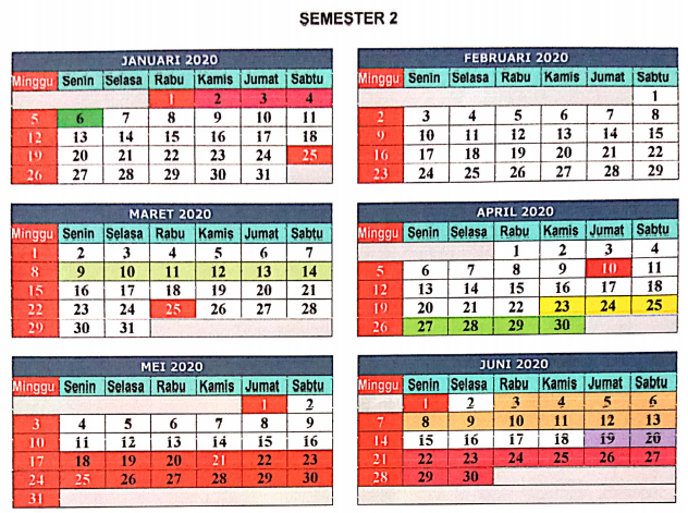 Kalender Pendidikan 2019 / 2020 Dinas Pendidikan Jawa Barat Sem 2