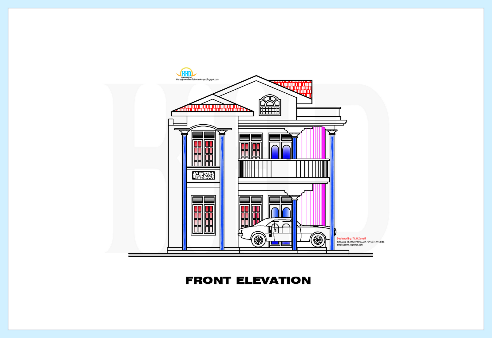 Front House Elevation Design Drawing