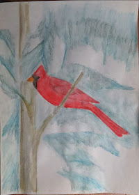 drawing of a cardinal