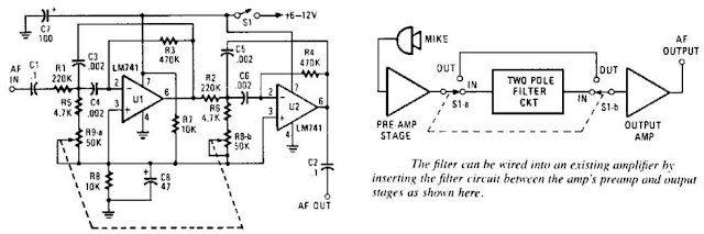 Variable-Frequency Audio Bp Filter Circuit Diagram