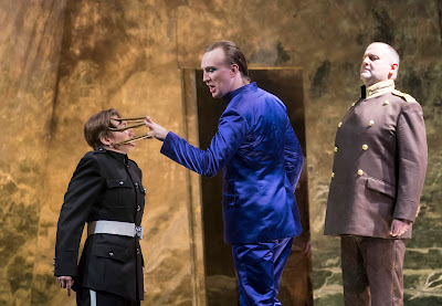 Handel: Giulio Cesare - Heather Lowe, James Laing, Darren Jeffrey - Opera North 2019 (Photo Alastair Muir)