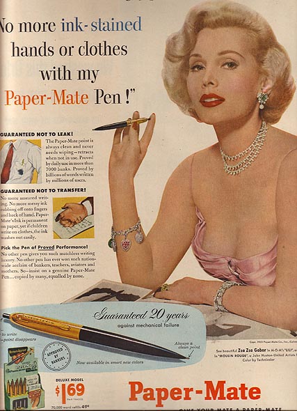 zsa zsa gabor young. Zsa Zsa Gabor for Paper-Mate