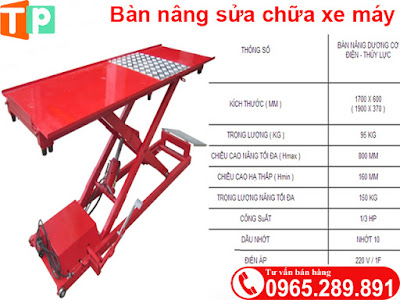 Bàn nâng sửa xe máy đặt nổi