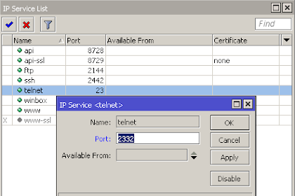 Cara Drop Ftp, Ssh & Telnet Brute Force Di Mikrotik