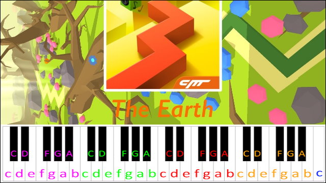 The Earth (Dancing Line) Piano / Keyboard Easy Letter Notes for Beginners