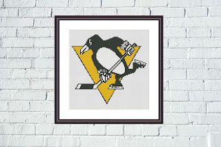 Pittsburgh Penguins logo cross stitch pattern - Tango Stitch