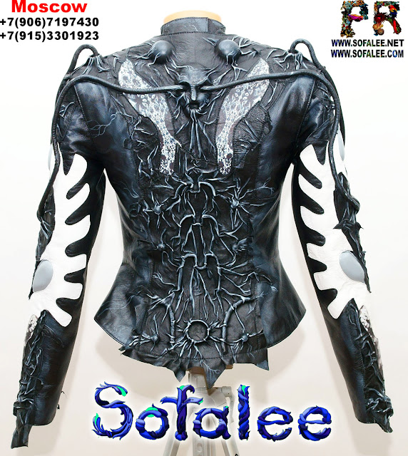 Futuristic leather jacket for women by Sofalee