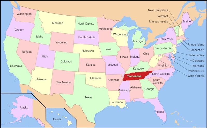 tennessee on us map Map Of Tennessee State Map Of Usa tennessee on us map