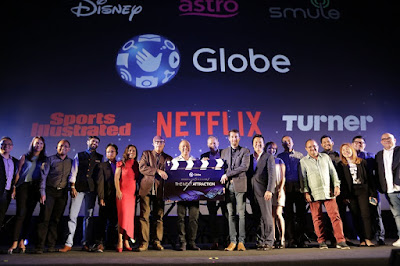 Globe Executives with new content partners from Disney, Astro, Turner, Smule, Sports Illustrated and Netflix.