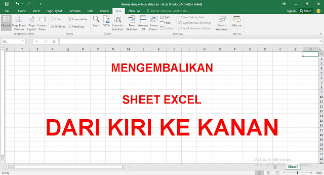 Cara Merubah Arah Kolom dan Baris Kiri Kekanan di Microsoft Excel