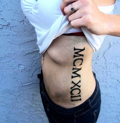 roman numeral date tattoos. roman numeral tattoos, girls