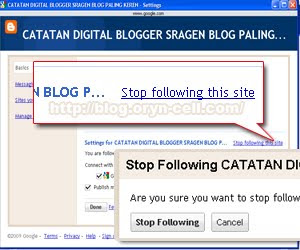 CARA HAPUS BLOG FOLLOWING DI BLOGGER