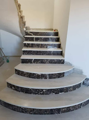 marble design on stairs