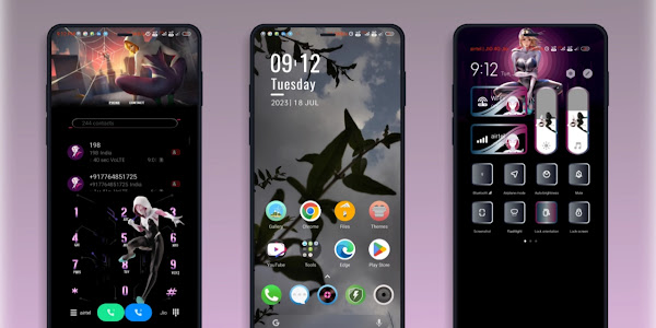 Dark Lover v4" - A mesmerizing MIUI 12.5, MIUI 13, and MIUI 14 theme inspired by the enigmatic Spider Girl with an irresistible dark mode.