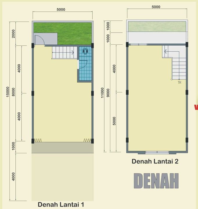 Desain Ruko Sederhana dengan ukuran lebih lebar, REFERENSI 