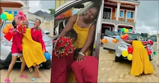 Twinz Love’s mother tears up as she receives car gift (Video)