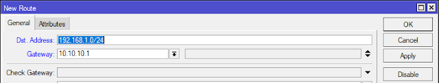 Tambah IP Static Routes