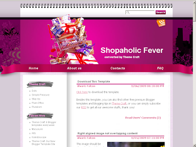 Shopaholic Blogger theme