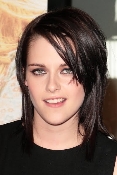 medium hairstyles for fine hair 2011. bangs side-swept. Kristen