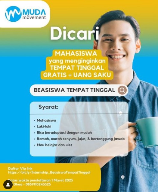 Pendaftaran Beasiswa Tempat Tinggal untuk Mahasiswa 2023