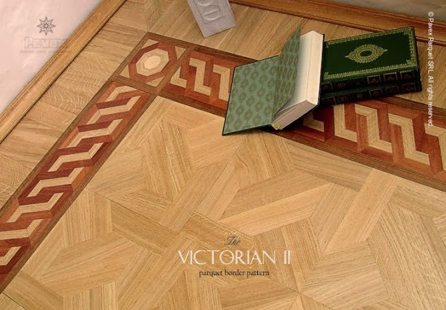 Hardwood floor border inlay pattern
