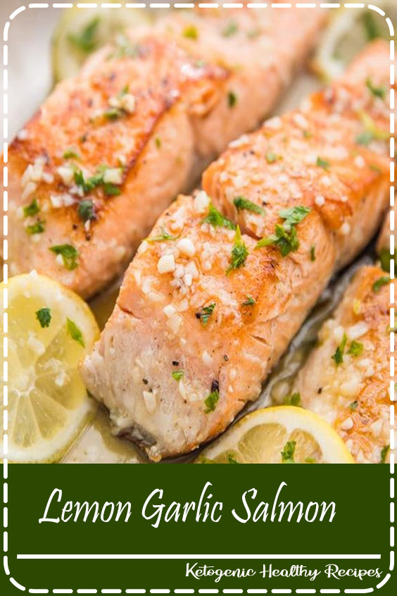 This lemon garlic salmon is out-of-this-world delicious. With only a few ingredients, it's easy and quick to make this healthy pan seared salmon. Whole30, paleo, low carb, and keto, the lemon garlic butter sauce sauce and this salmon recipe is good enough for company but easy enough for a weeknight dinner!