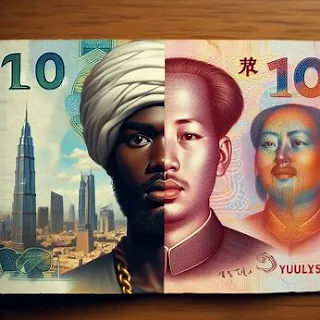 صورة توضيحية للعملة السودانية والصينية تم تصميمها من قبل موقع مواضيع