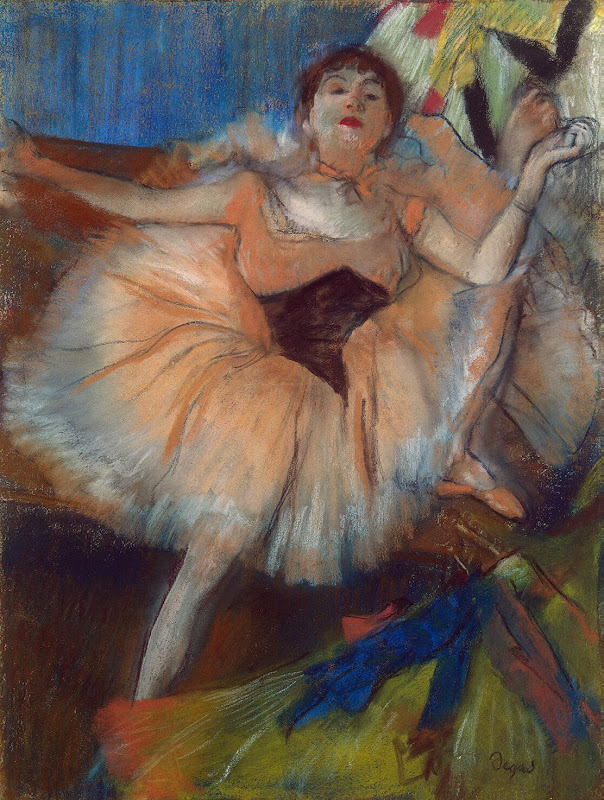 Seated Dancer by Edgar Degas - Theatre Paintings from Hermitage Museum