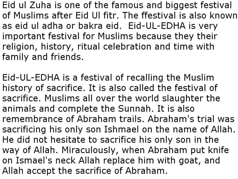 Essay on eid ul adha - reportz515.web.fc2.com